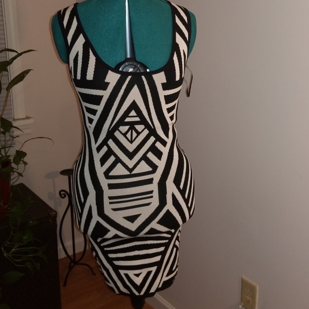 Black and white Aztec pattern dress
